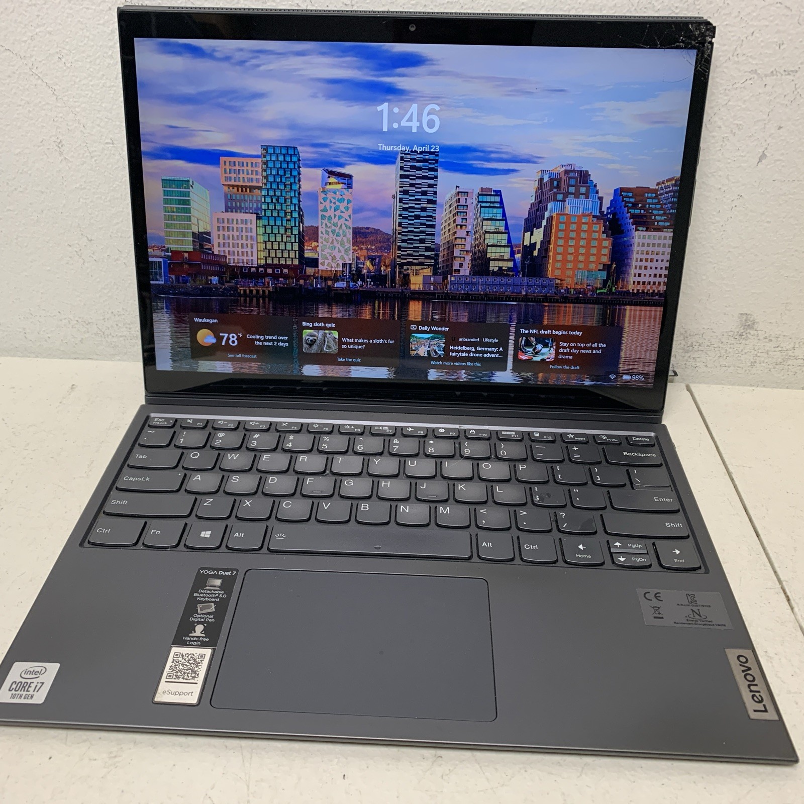 Lenovo Yoga Duet 7 13″ Core i7-10510U 1.80GHz 16GB Ram 512GB Ssd Read Desecrip