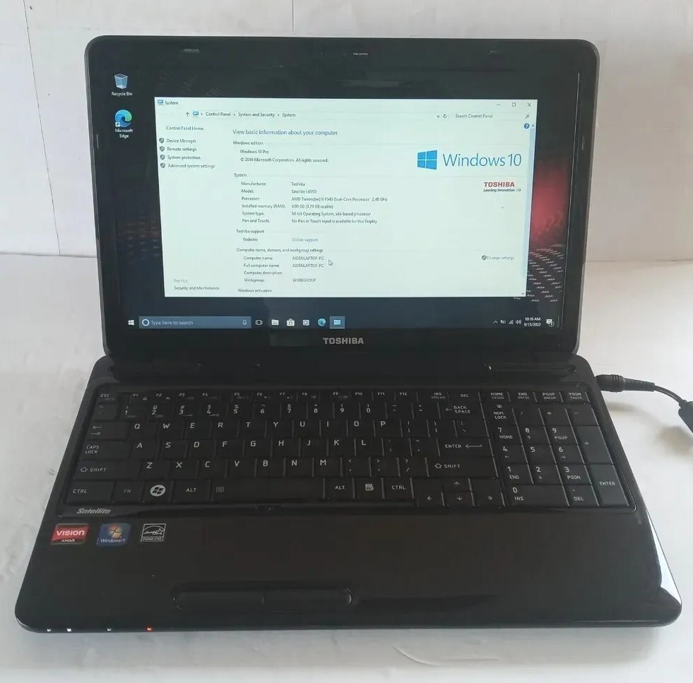 TOSHIBA SATELLITE L655D-S 15.6″ AMD TURION ll 2.30GHz 4GB 500GB WIN 7 PRO
