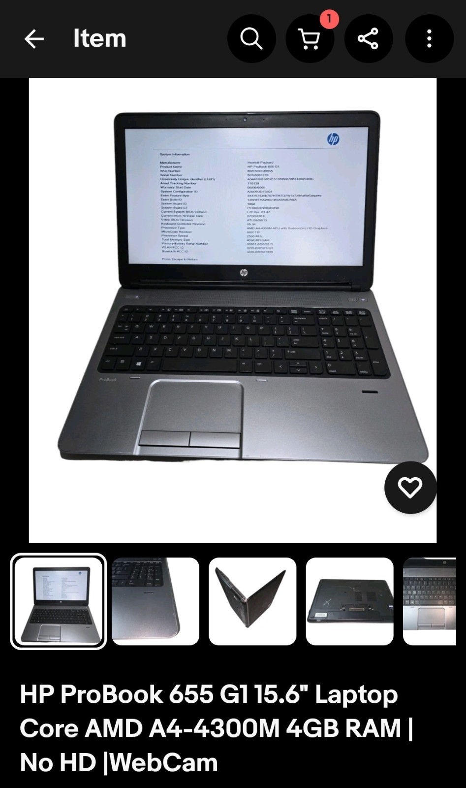 🔹 Lot of 6x HP ProBook Laptops – Mixed Models & Specs – 1 for Parts – READ