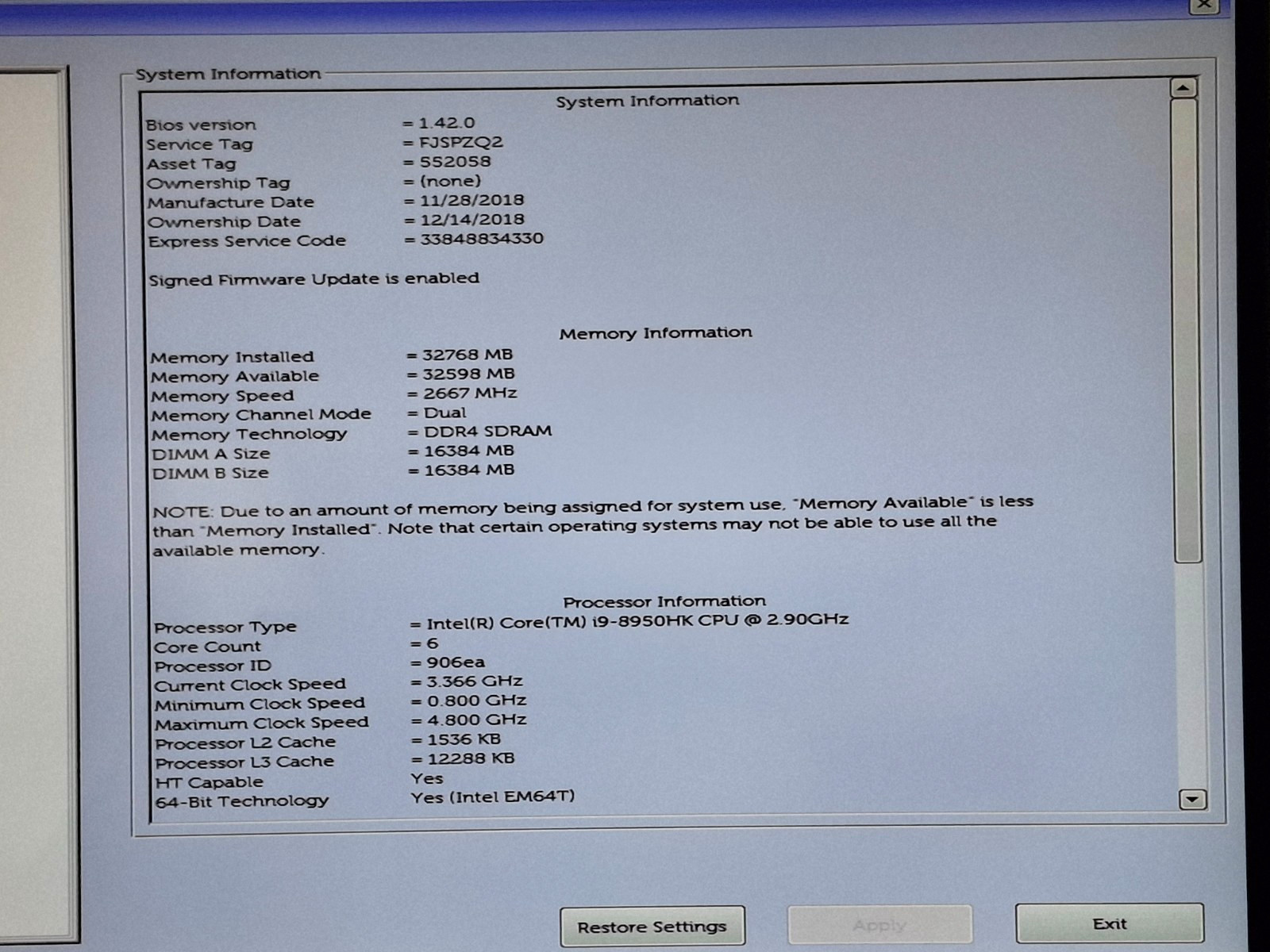 Dell Precision 5530 15.6″UHD Touch i9-8950HK 32GB Ram 256 SSD Quadro P2000 W11 P