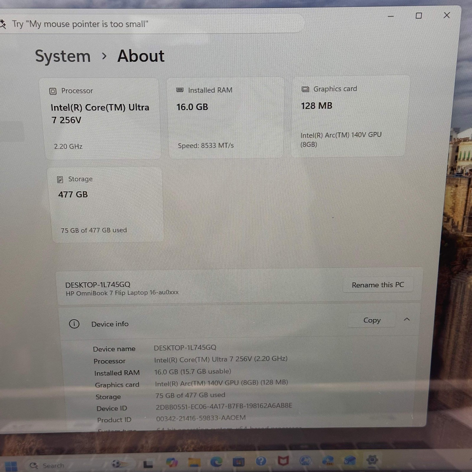 HP OmniBook 7 Flip 16” 2-in-1 Ultra 7 256V 16GB 512GB SSD Win 11