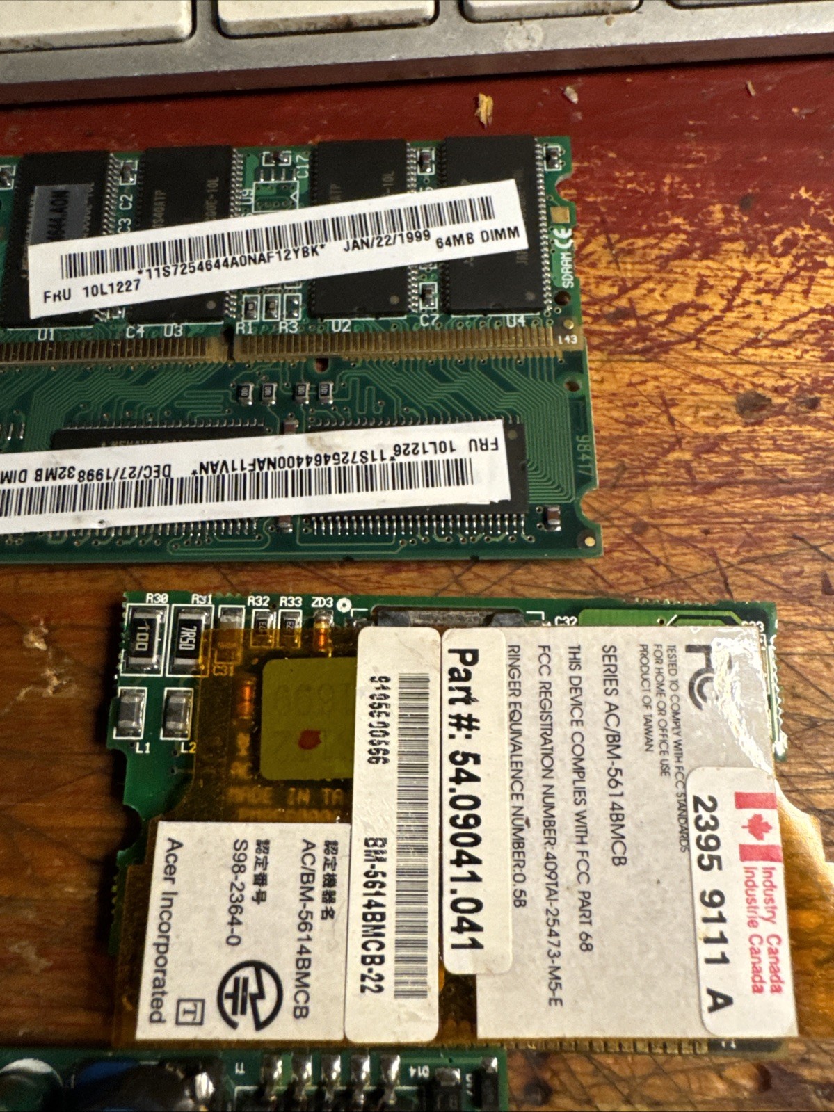 Lot Of 5 random parts (from IBM thinkpads 90s laptops) RAM 32 DIMM / 64mb /CPU+