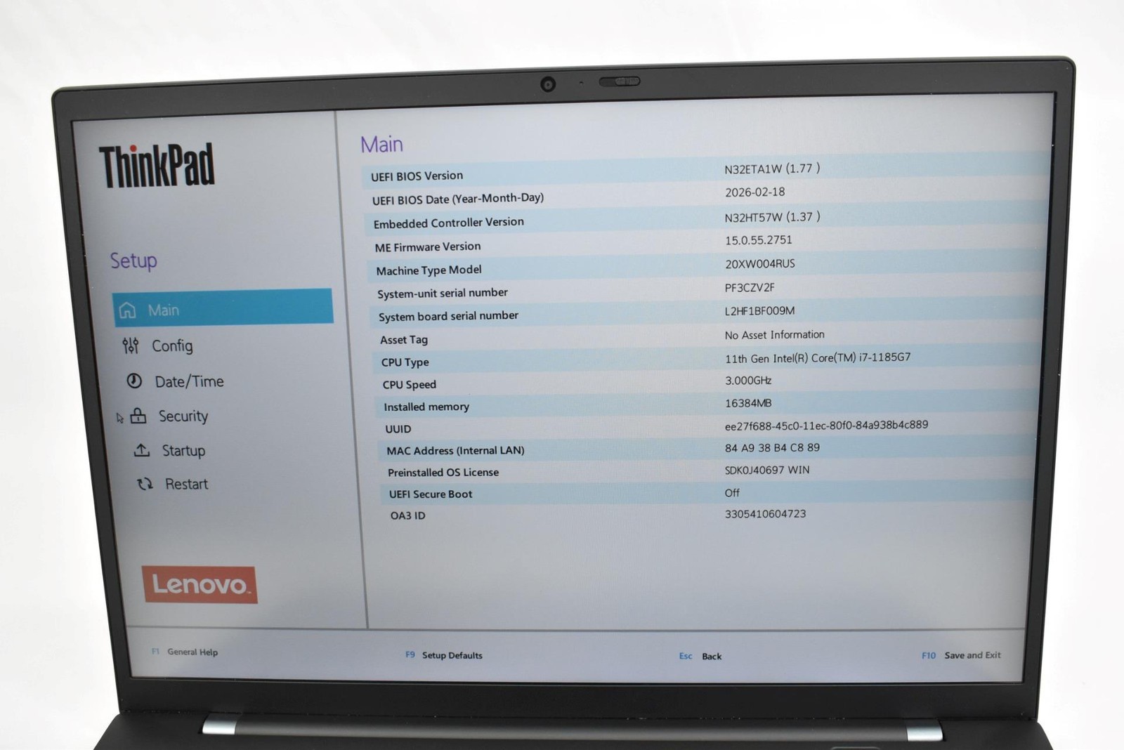 Lenovo ThinkPad X1 Carbon Gen 9 Touch i7-1185G7 3.0GHz 16GB 512GB SSD No OS *See