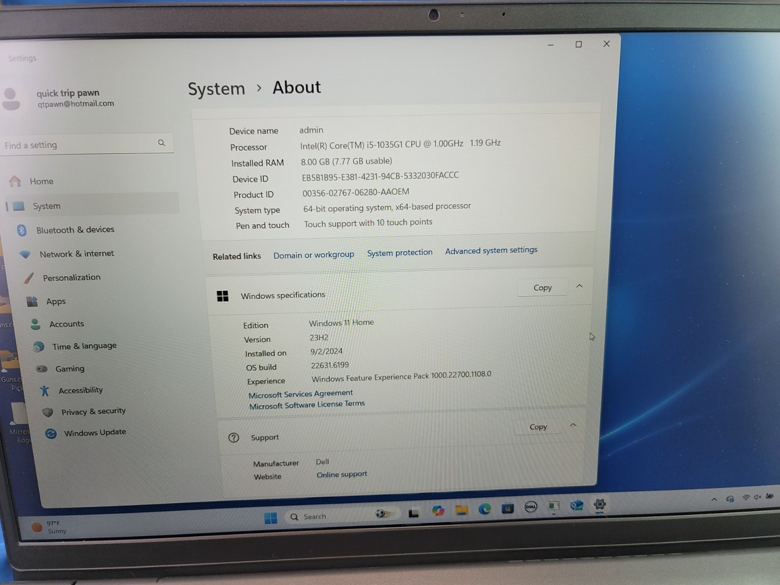 DELL INSPIRON 15 P112F LAPTOP