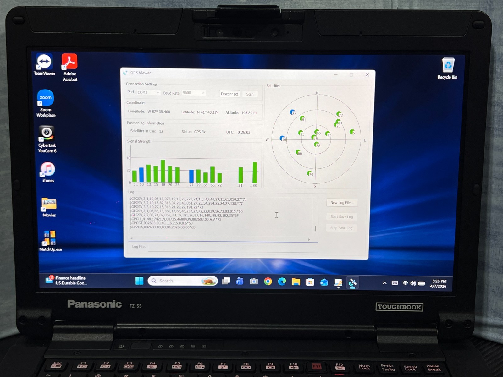Panasonic Toughbook FZ-55FZ-14VM i7-1185G7,16GB,256GB(NVMe),Iris Xe video,490Hrs