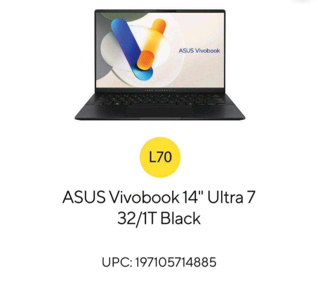 ASUS VivoBook S 14in Core Ultra 7 258V 32GB 1TB SSD Win 11 Home Black