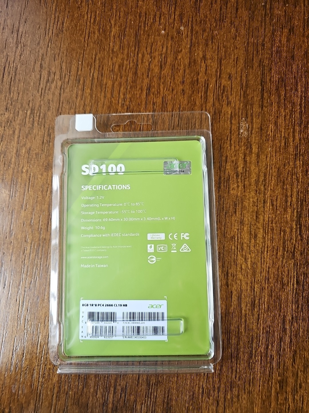 Acer Sd100 8gb 2666mhz