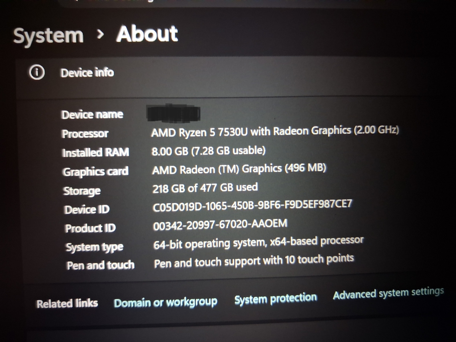 Dell Inspiron 14_ Ryzen 5_7530U_8GB RAM_512GB SSD_Win11
