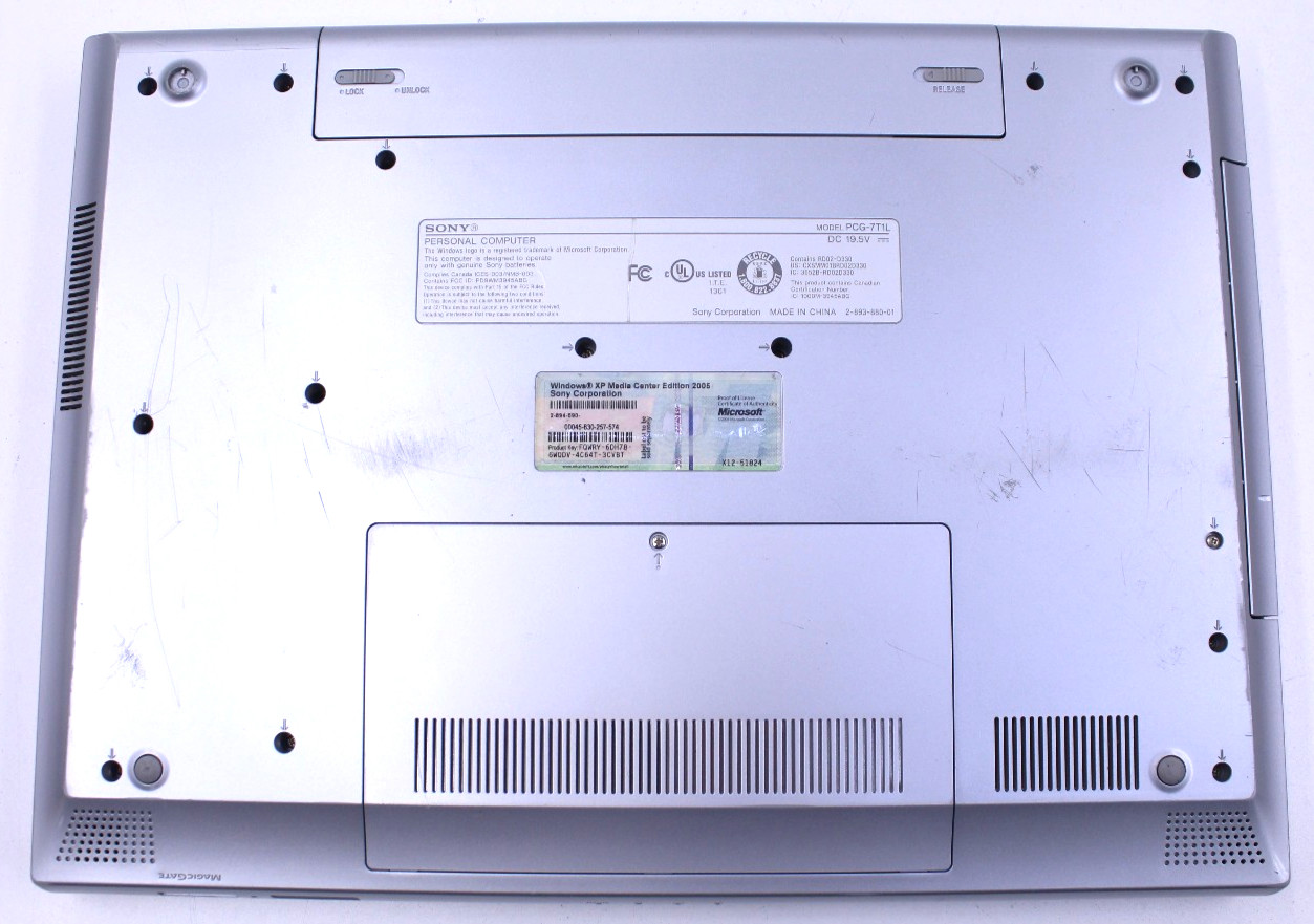 Sony Vaio VGN-N130G Core Duo @ 1.6GHz 3GB RAM 250GB SSD Windows XP MCE SP3