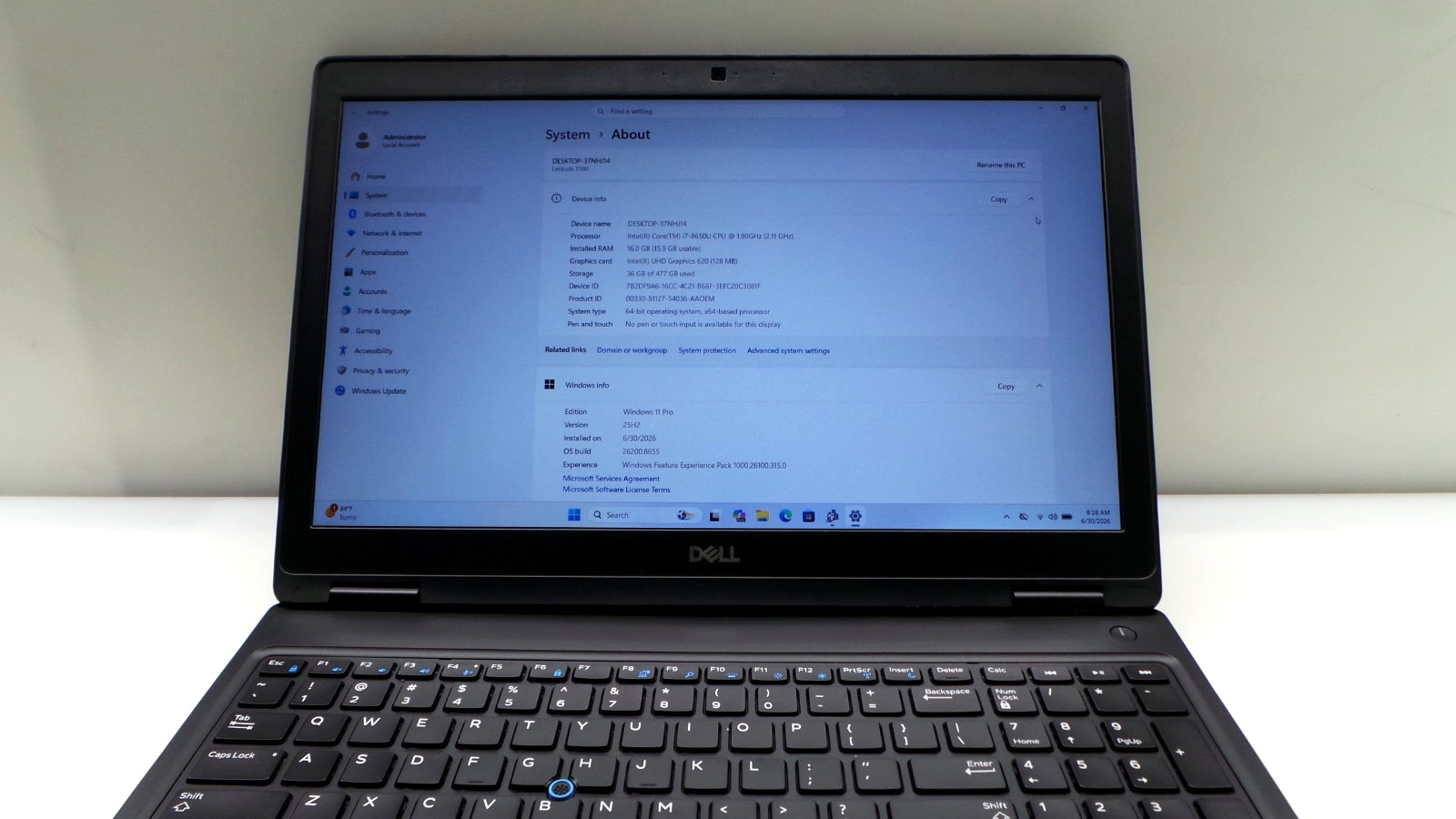 Dell Latitude 5590 15.6″ | i7-8650U 1.90GHz | 16GB RAM 512GB NVMe | WIN 11 PRO