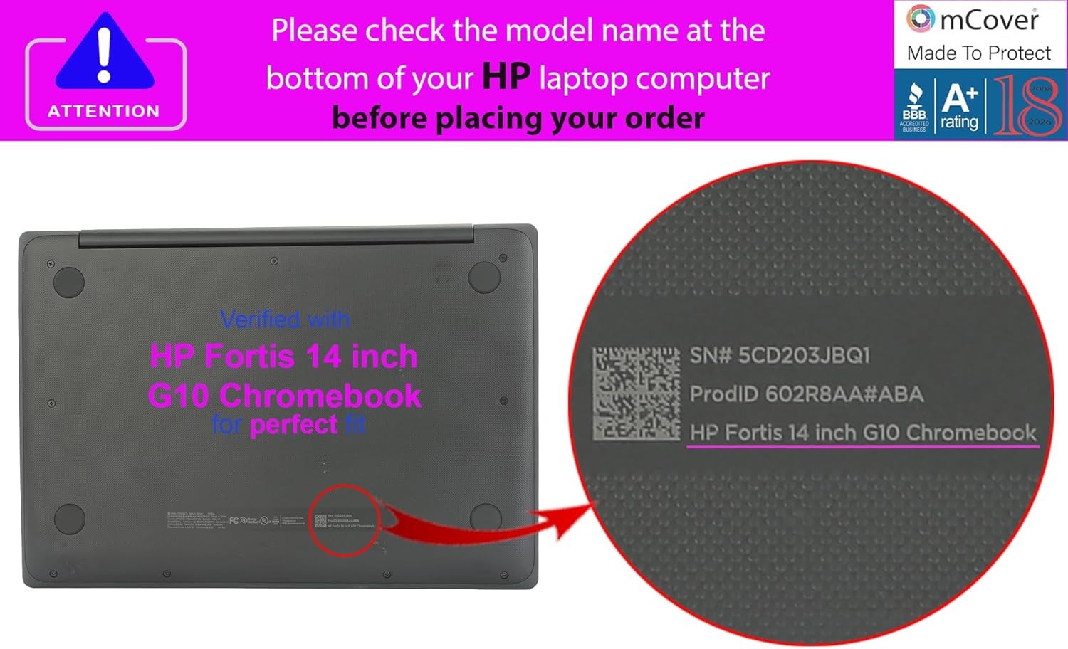 Case ONLY Compatible for 2021~2024 14″ HP Fortis 14-inch G10 / G11 Chromebook