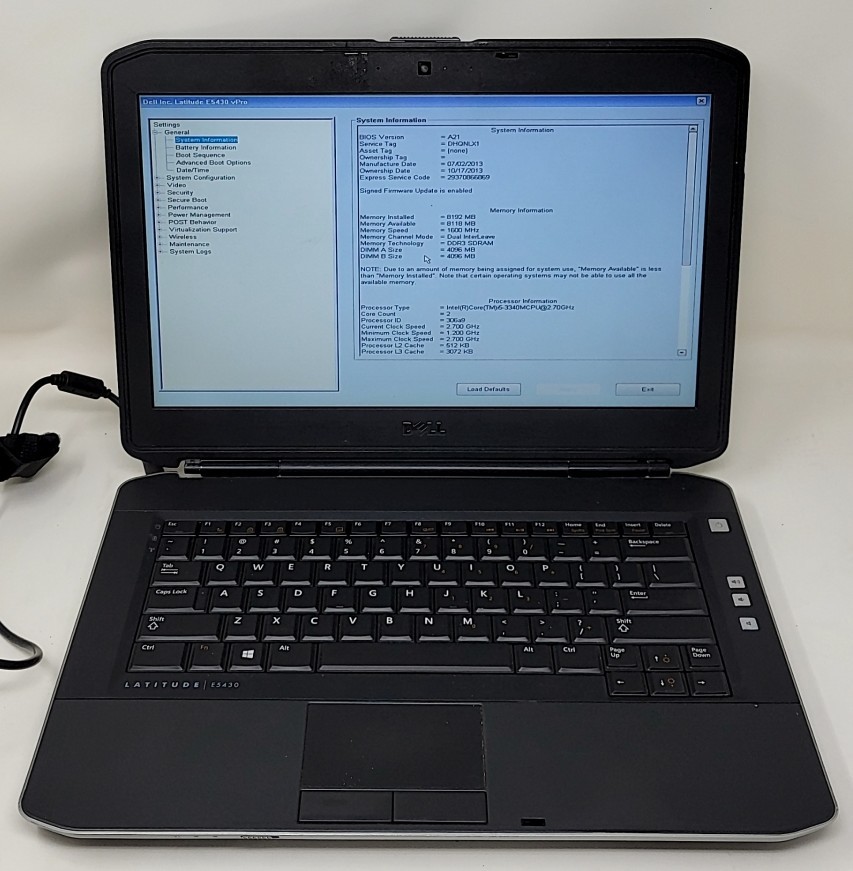 DELL LATITUDE E5430 VPRO Laptop Intel I5-3340M 8GB 500GB SEE NOTES