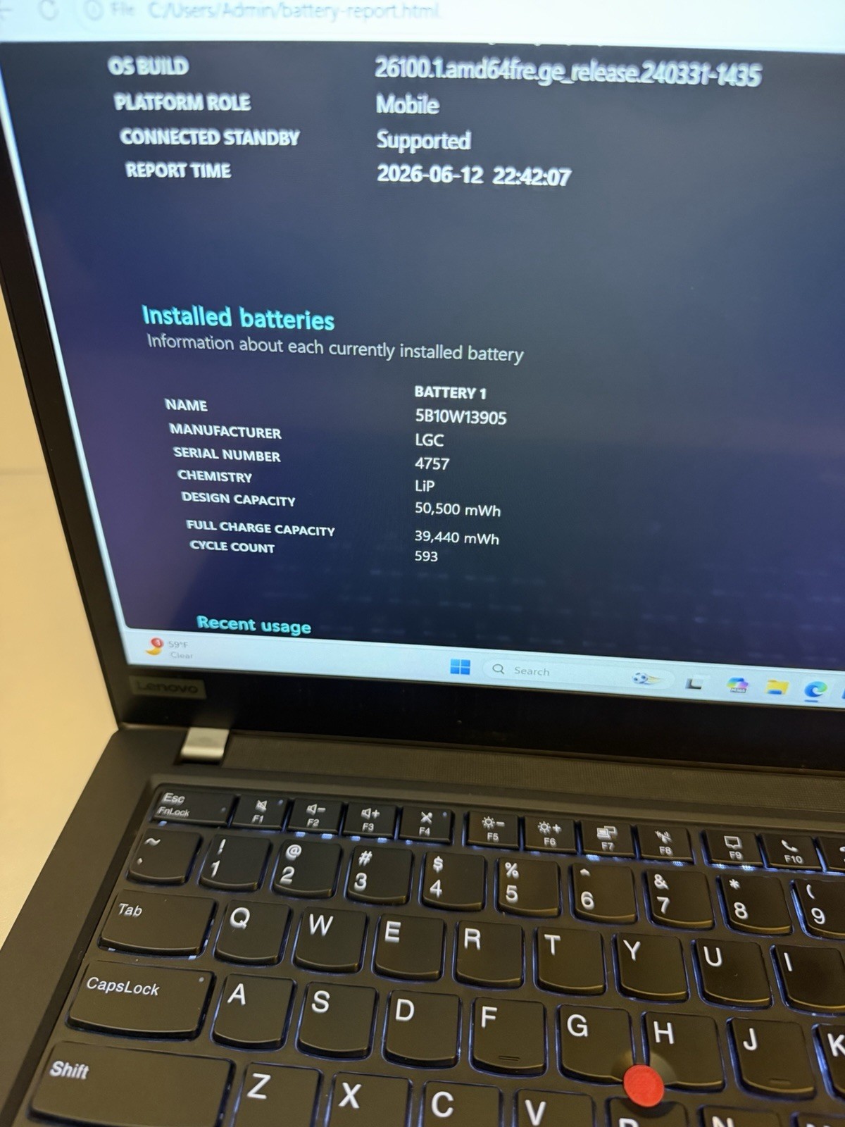 Lenovo ThinkPad T14 Gen 1 Touch i7-10610U @ 1.80GHz, 16GB RAM, 512GB SSD, Win 11