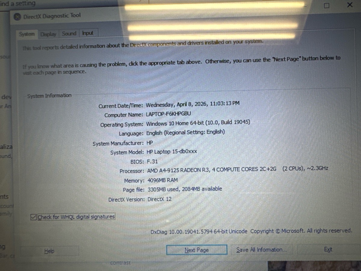 HP AMD A4 238GB W/CHARGER (P05025477)