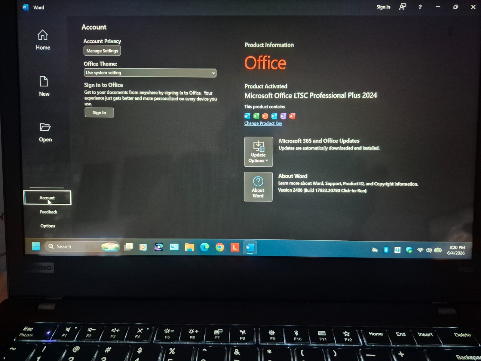 LENOVO THINKPAD T480 i7-8650U TOUCH 16GB RAM 512GB SSD WIN 11 + OFFICE PRO 2024