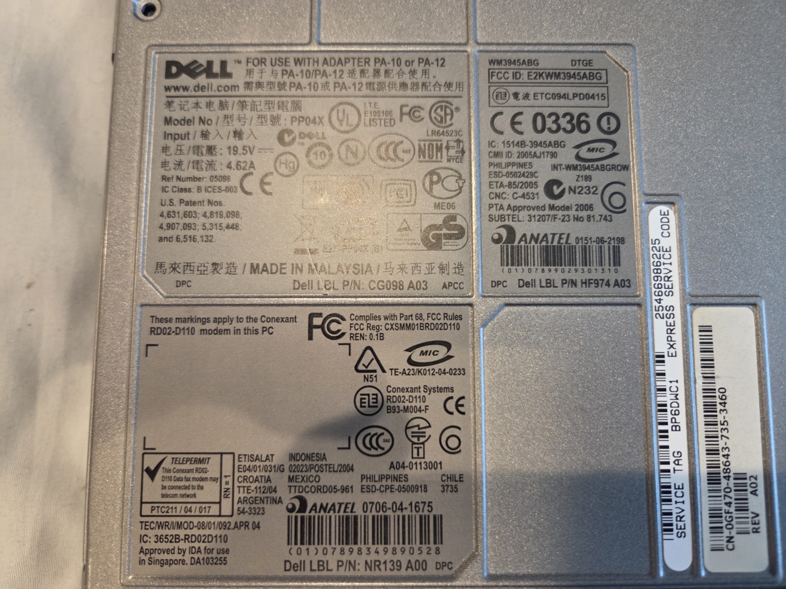 Dell Latitude D820 And Gateway M- Series Laptops