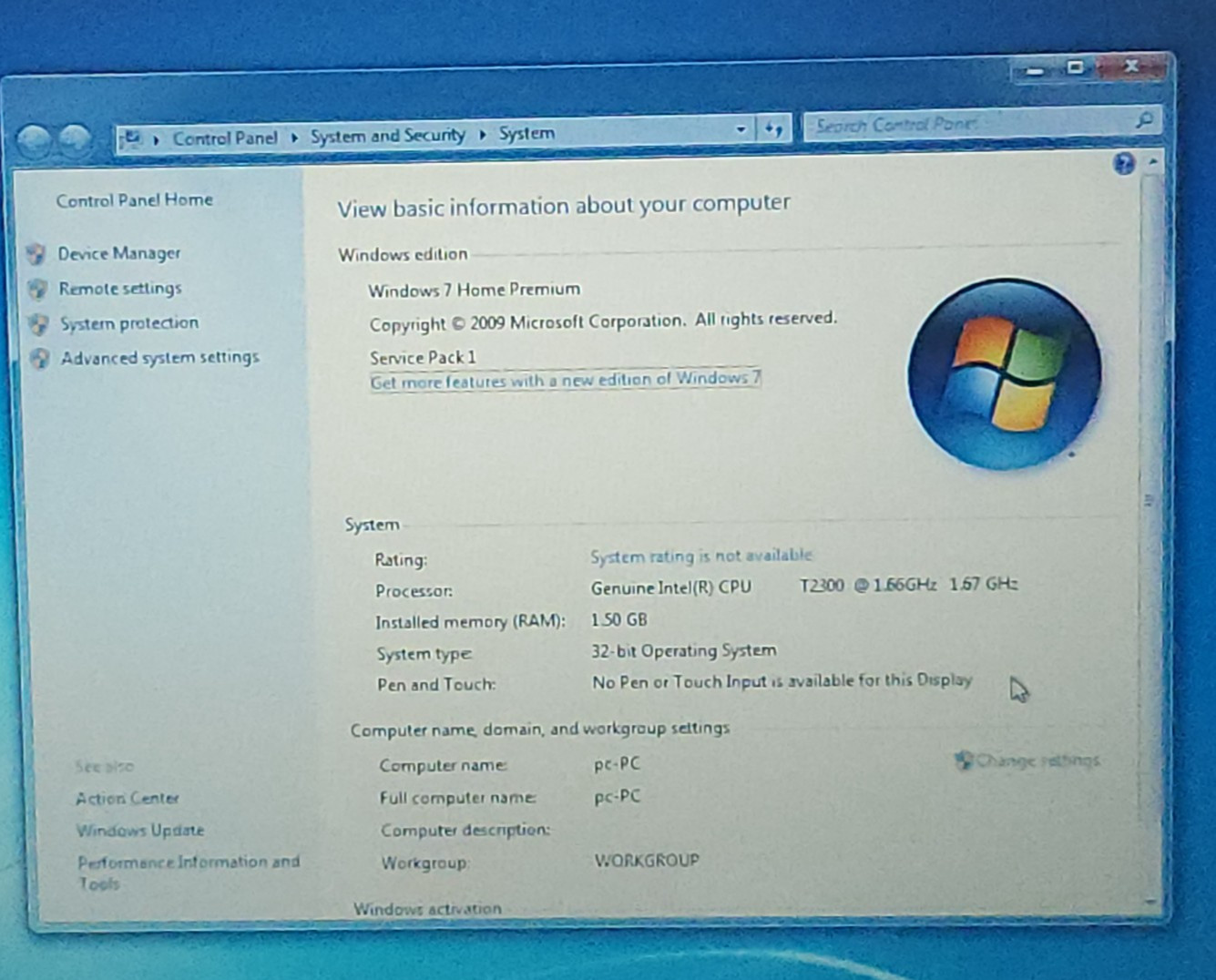 Dell D620 Laptop T2300 1GB Ram CD burner Dvd-rom 60gb hdd Windows 7 w/ Charger