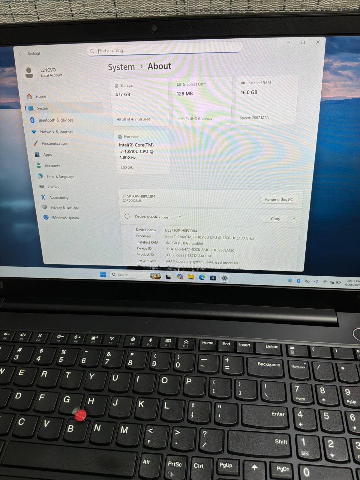 Lenovo ThinkPad E15 Intel Core i7-10510U 16GB RAM 512GB SSD Windows 11 Pro