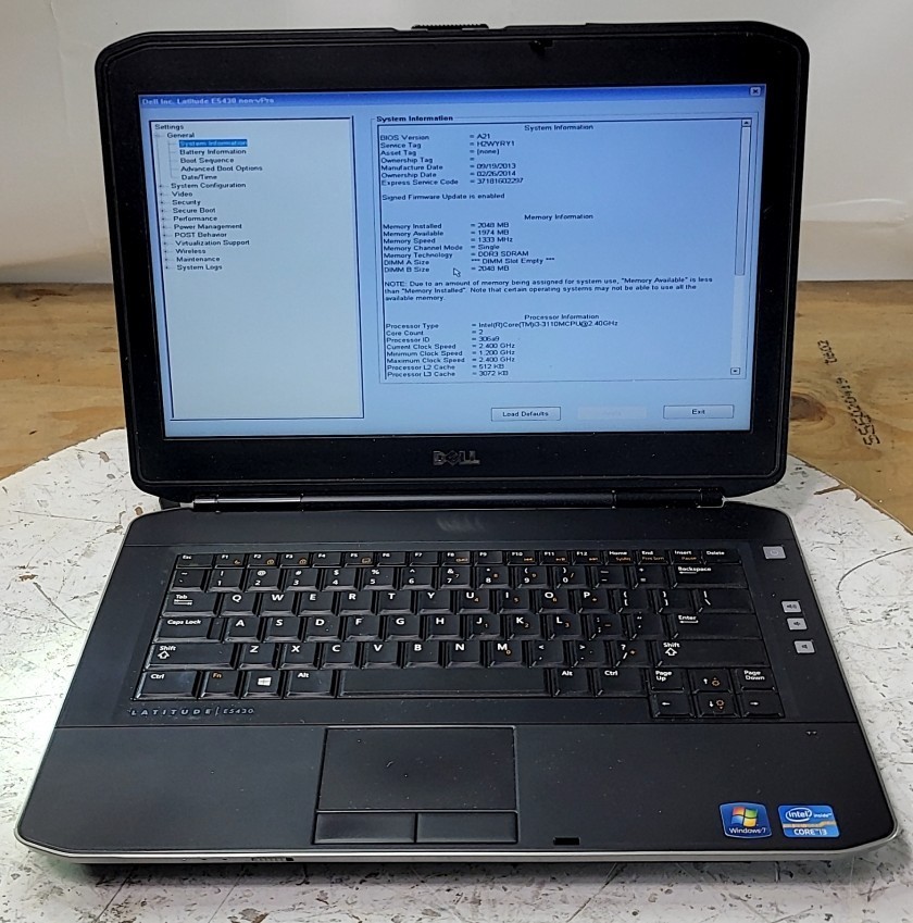 DELL LATITUDE E5430 NON-VPRO Laptop Intel I3-3110M 2GB SEE NOTES