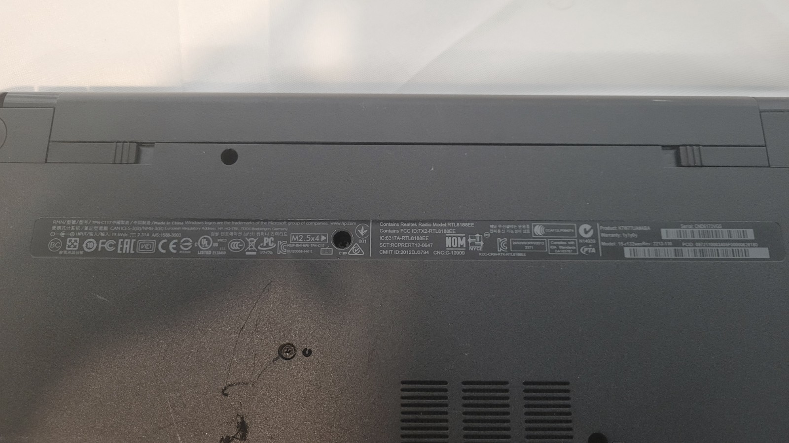 HP 15-f132wm 15.6″ Laptop Intel Windows Reset No Battery Missing Keys