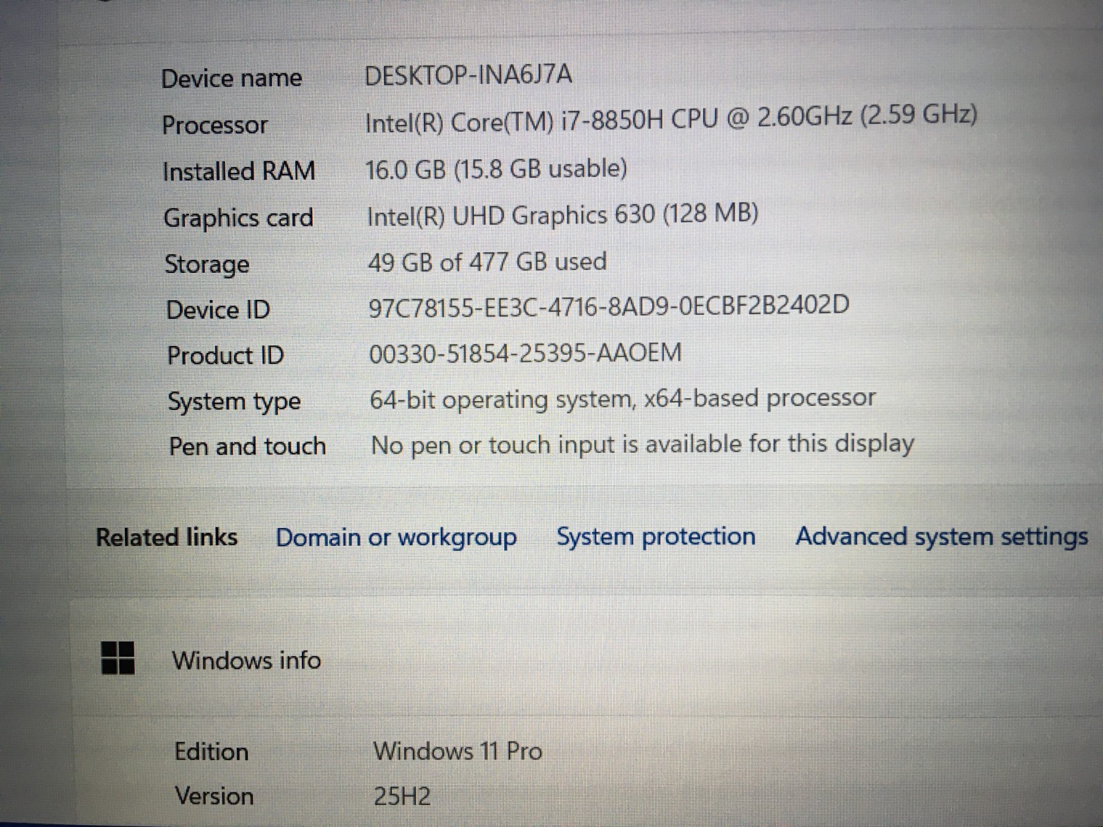 Lot of 2 Dell Latitude 5591 i7-8850H 2.60 GHz 16Gb Ram 512Gb SSD
