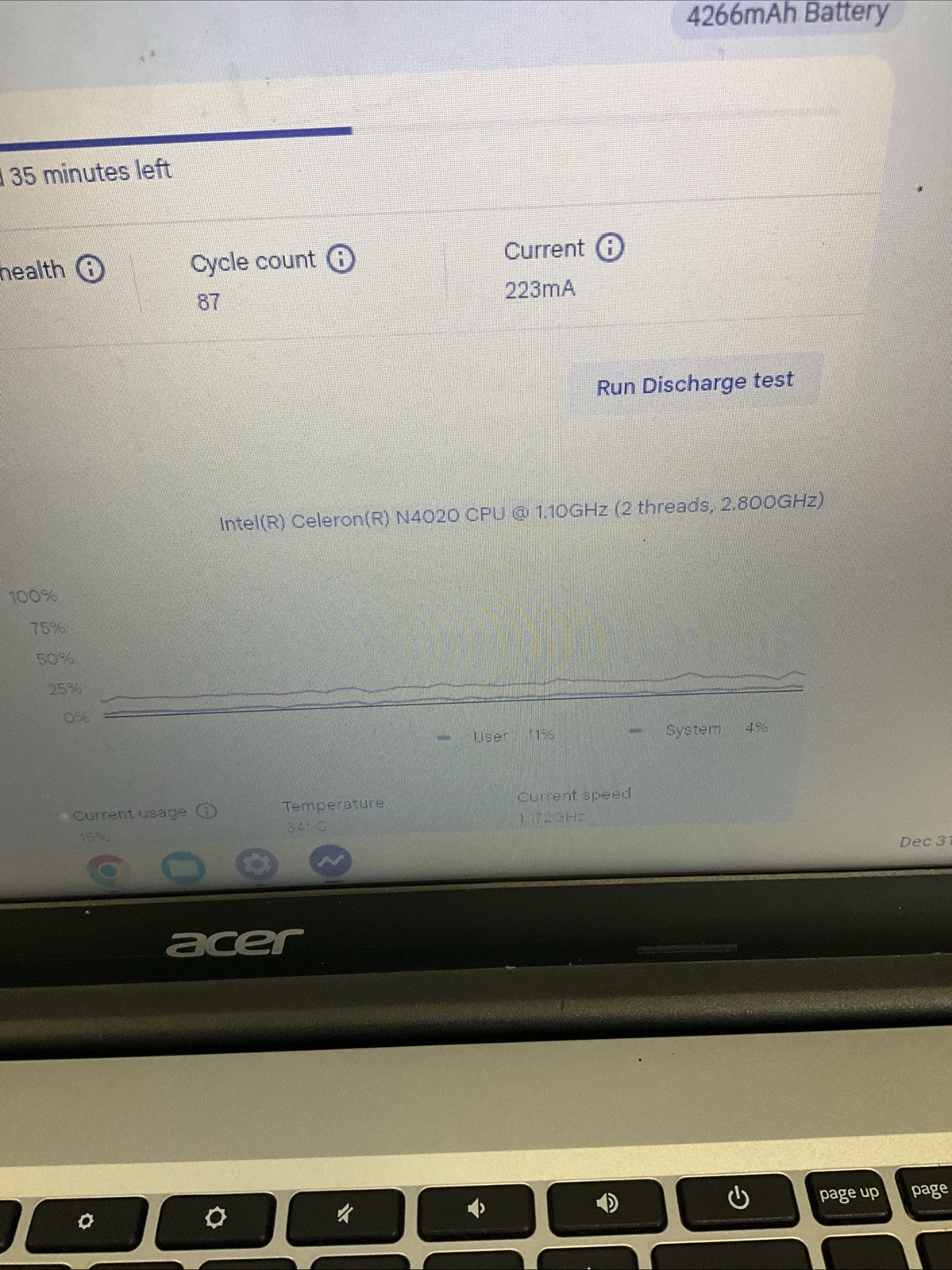 Acer Chromebook 315 CB315-3H Celeron N4020_4gb Ram_32gb Memory E140
