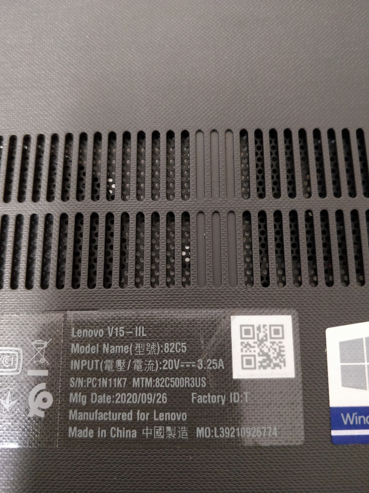 Lenovo V15-IIL INTEL CORE I5-1035G1@1.20GHz 8GB RAM NO DRIVE PARTS 8650