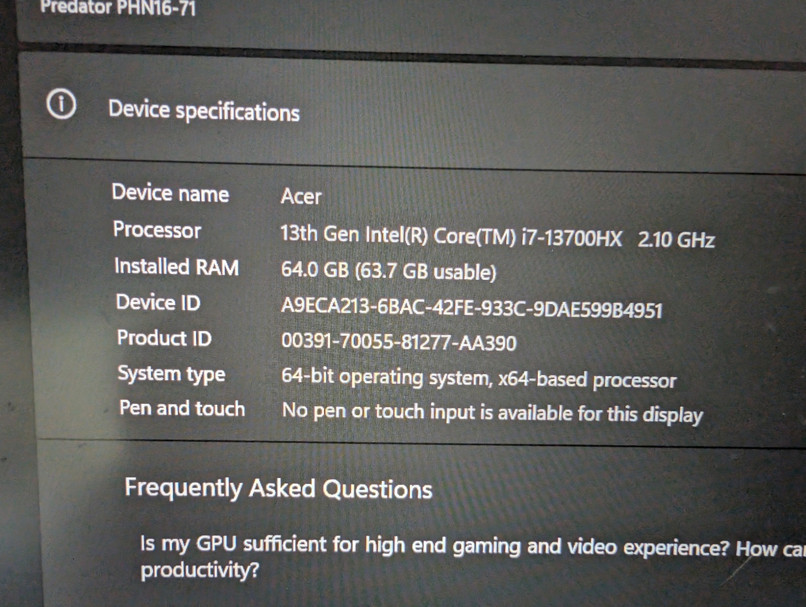 Acer Predator Helios Neo PHN16 16 Gaming Laptop – Steel Gray