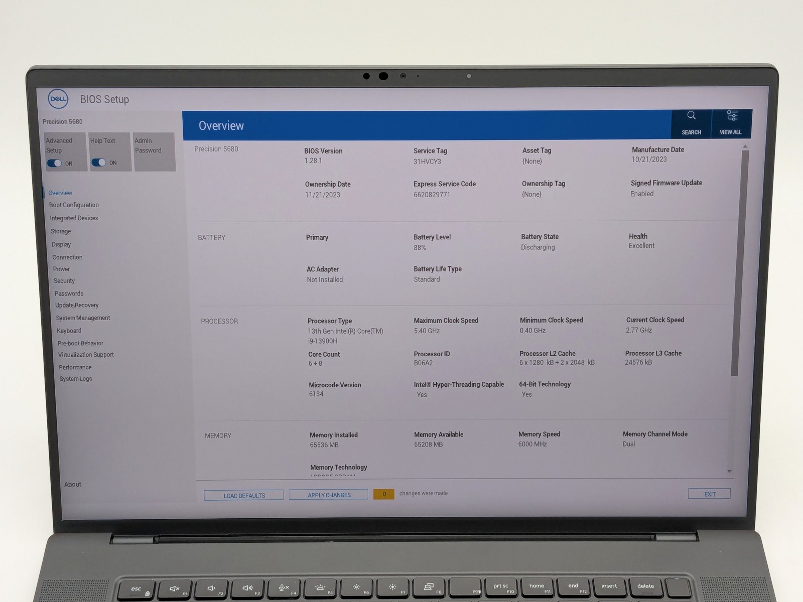 Dell Precision 5680 16″ FHD+ 13TH I9-13900H 1TB SSD 64GB W11P RTX 3500 Warranty