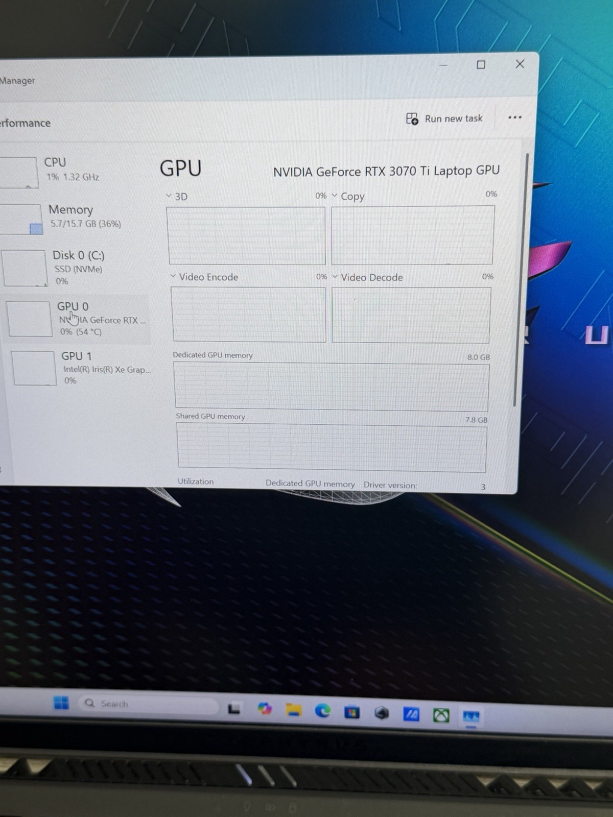Asus ROG Zephyrus M16 GU603Z 16″ Core i9-12900H 8 GB RAM 512GB NVMe SSD RTX 3070