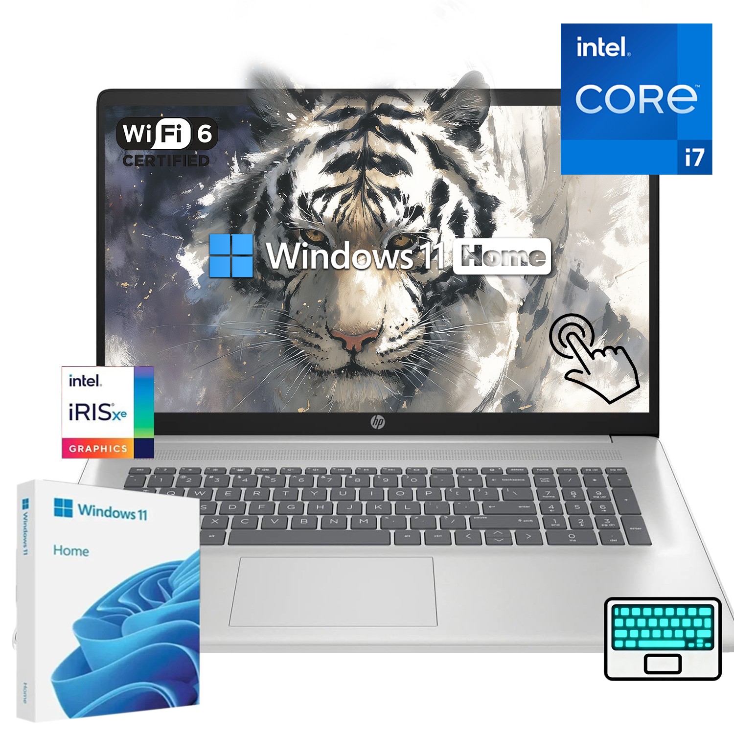 HP Laptop 17.3″ HD – (10 cores) Core i7 1355U UpTo 64GB 4TB SSD Touch Backlit KB