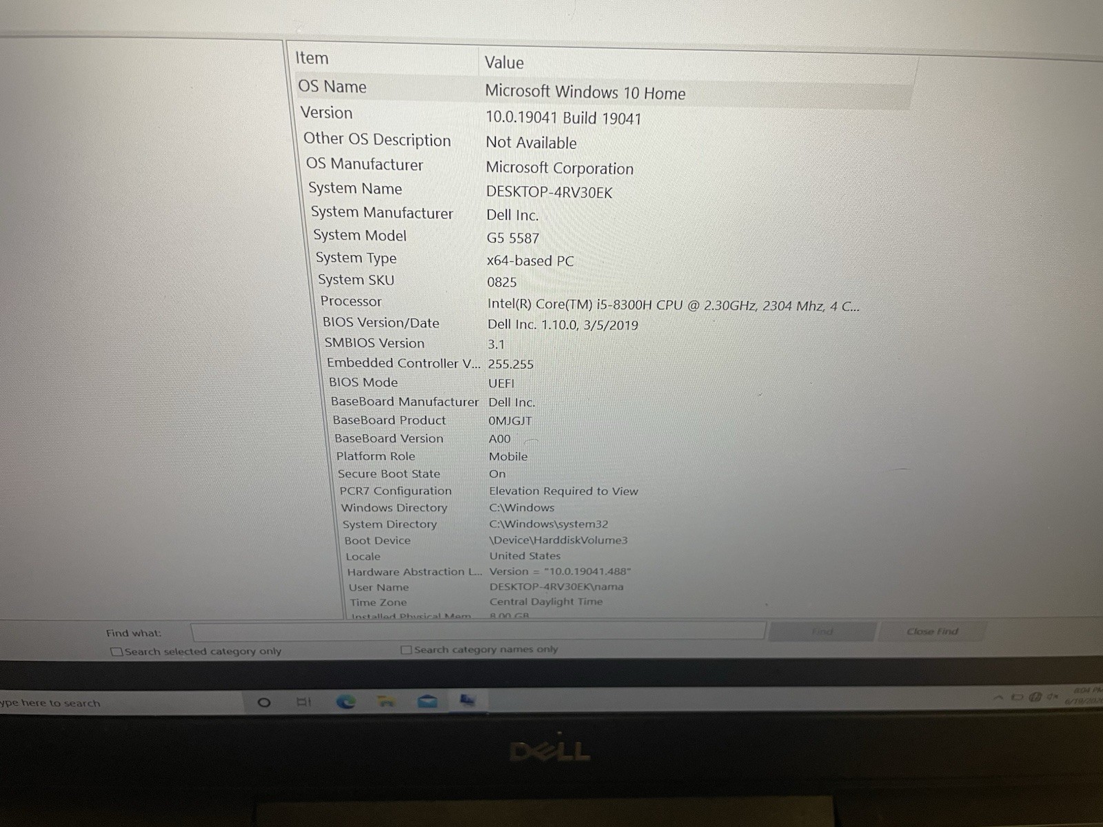 Dell G5 5587 gaming laptop 8GB RAM Nvidia GeForce GTX 1060 with Max-Q Design 6GB