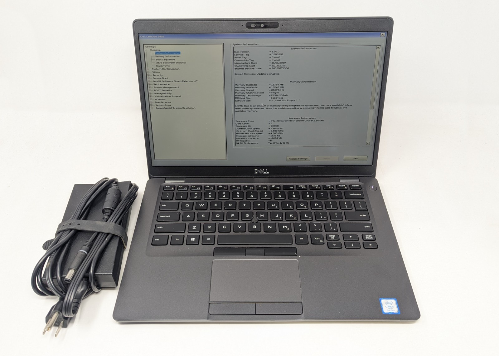 Dell Latitude 5401 – Intel Core i7-9850H 2.6 GHz 16GB DDR4 RAM NVIDIA No OS/SSD