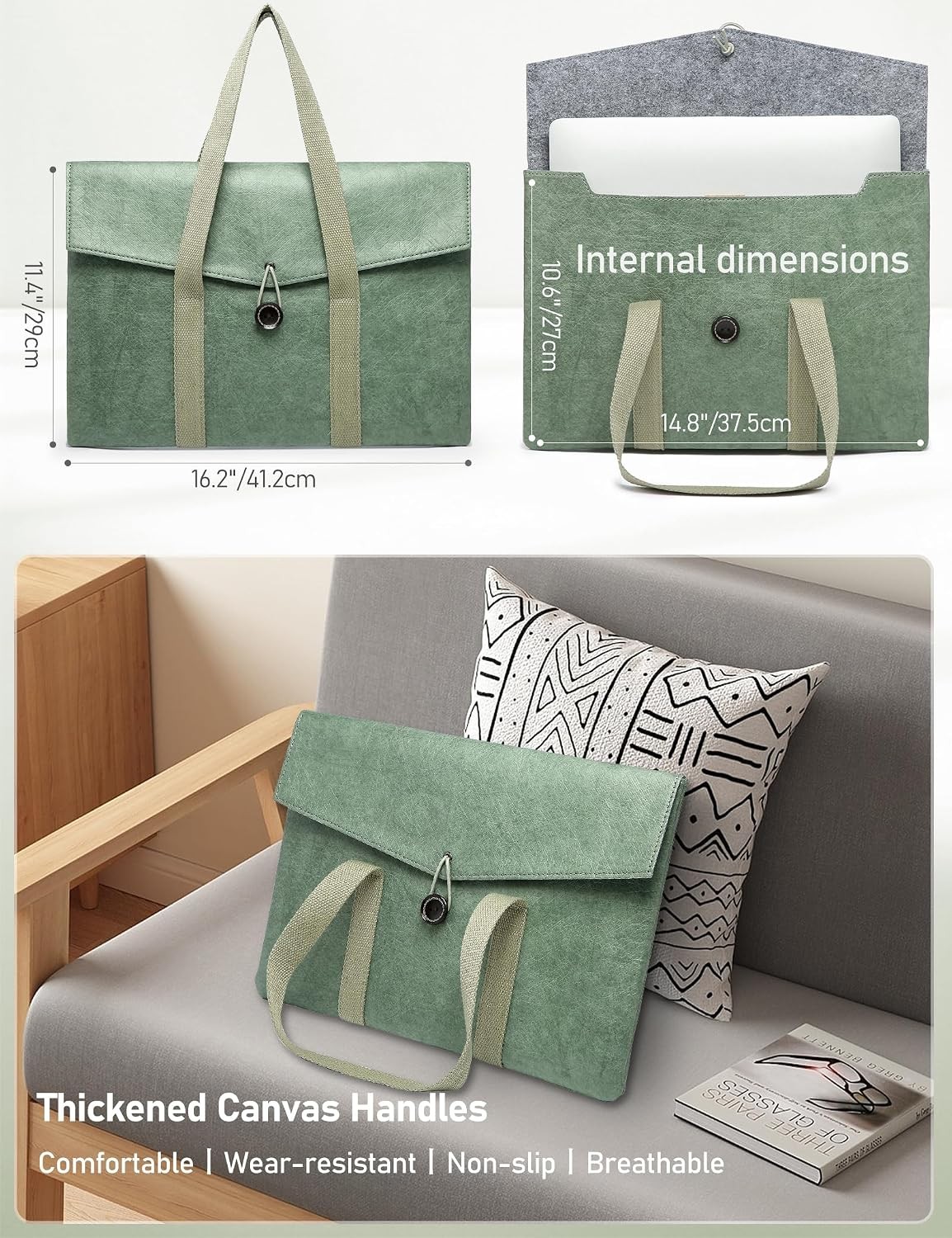 15-16 Inch Tyvek Slim Laptop Sleeve for 16.2 Inch Macbook Pro 16 M4/M3/M2/M1 Pro