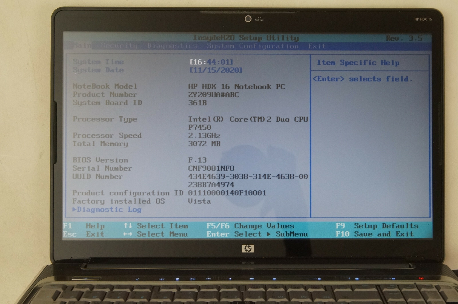 HP HDX16 X16-1155CA Intel Core 2 Duo P7450 2.13 GHz 4GB RAM 320GB HD 9600M GT