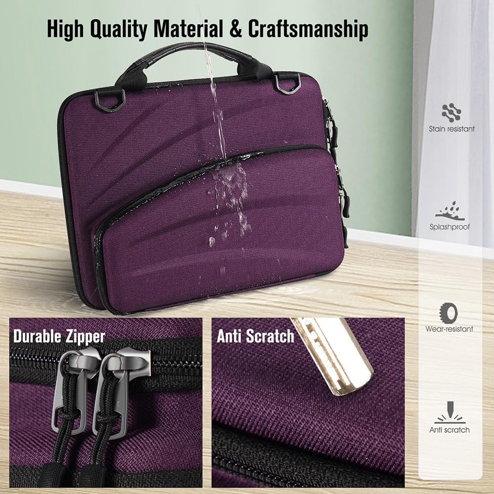 11-11.6 Inch Chromebook Sleeve Case – Protective Briefcase Shoulder Bag, Purple