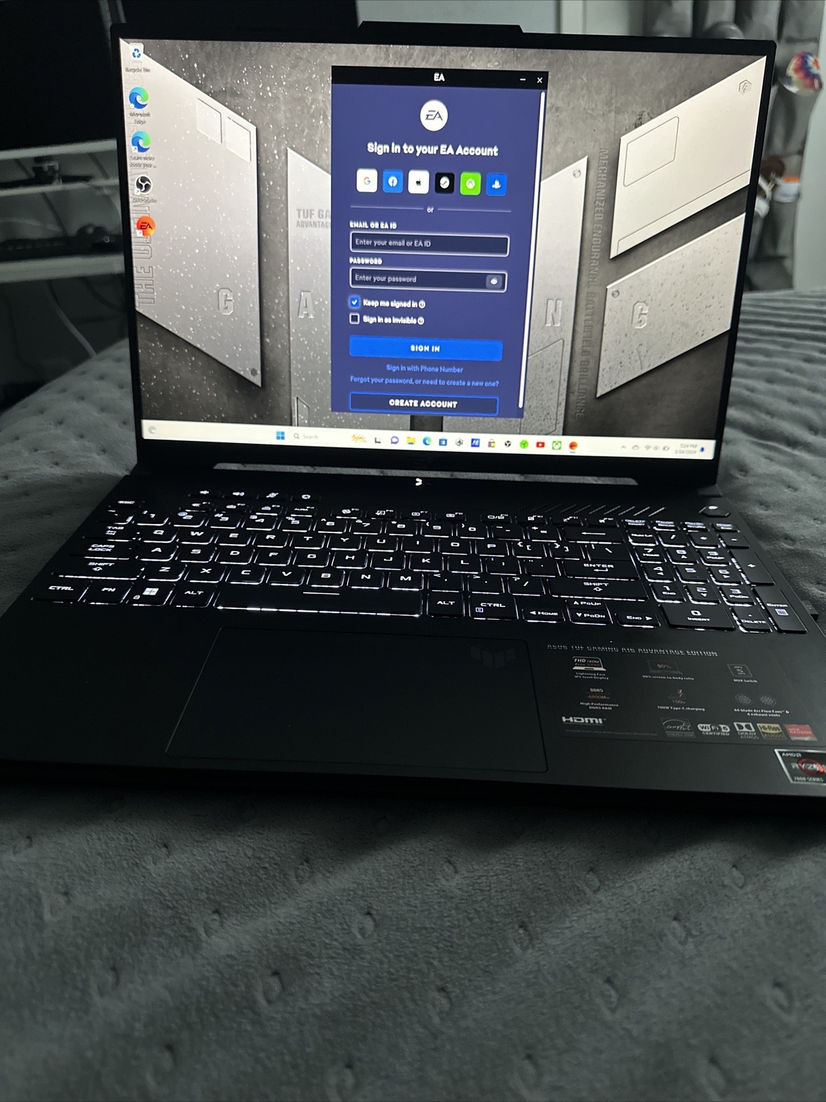ASUS – TUF Gaming A16 16″ 165Hz Gaming Laptop FHD-AMD Ryzen 7 7735HS with 16G…