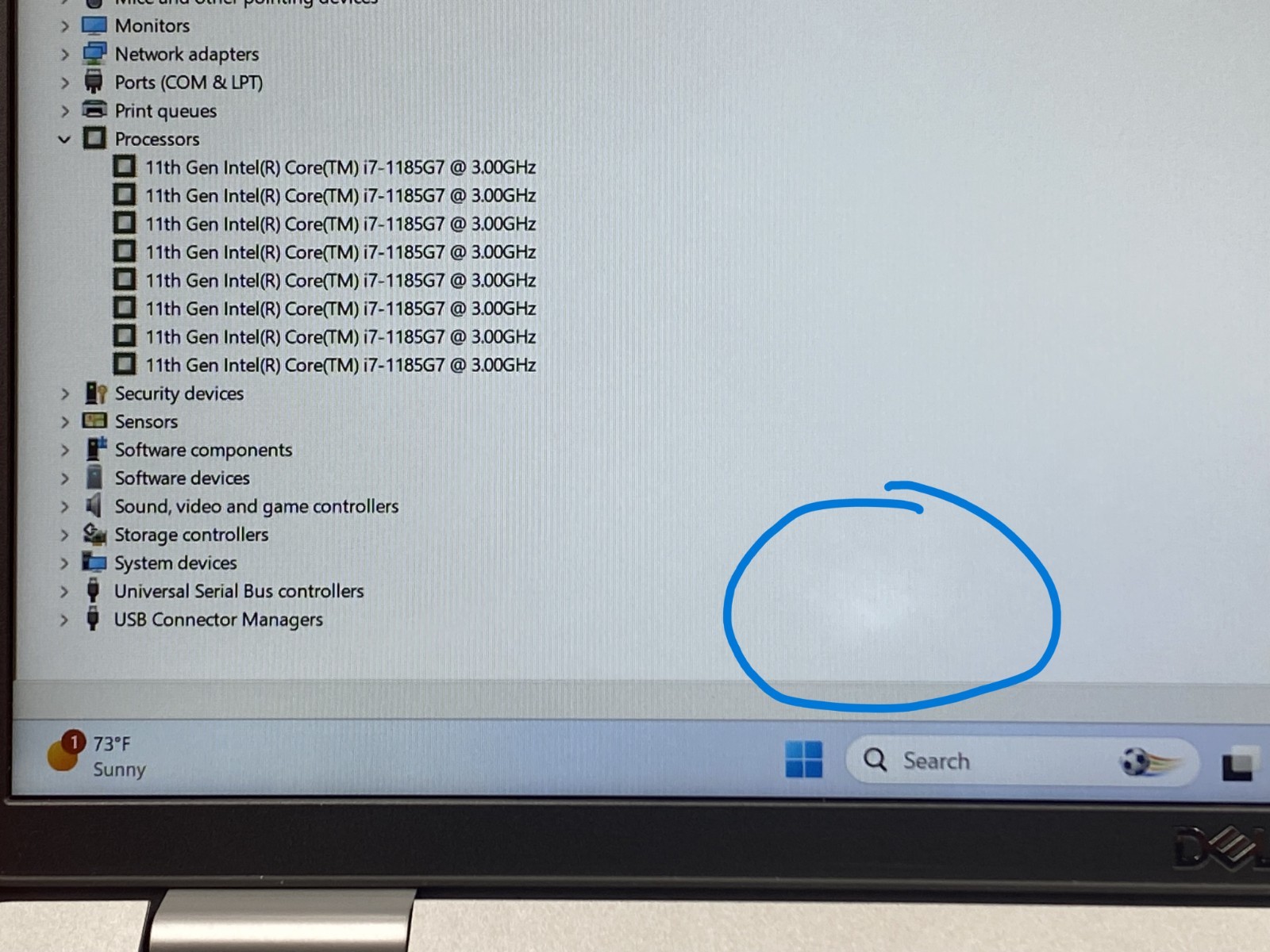 DELL LATITUDE 5520 15″ i7-1185G7 8GB RAM 256 GB SSD WINDOWS 11 BATTERY 80% NO AC