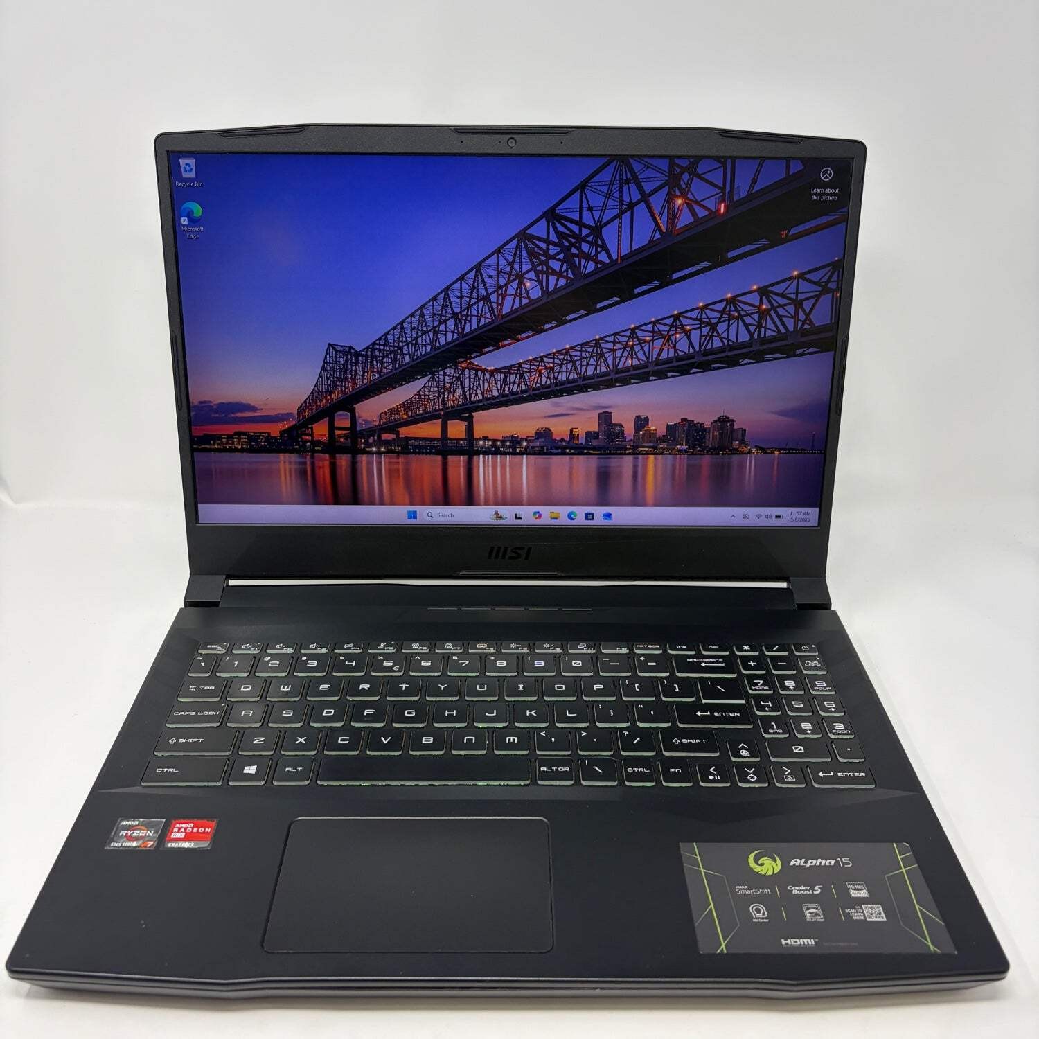 MSI Alpha 15 B5EEK 15.6″ AMD Ryzen 7 5800H 3.2GHz 32GB RAM 1 TB SSD