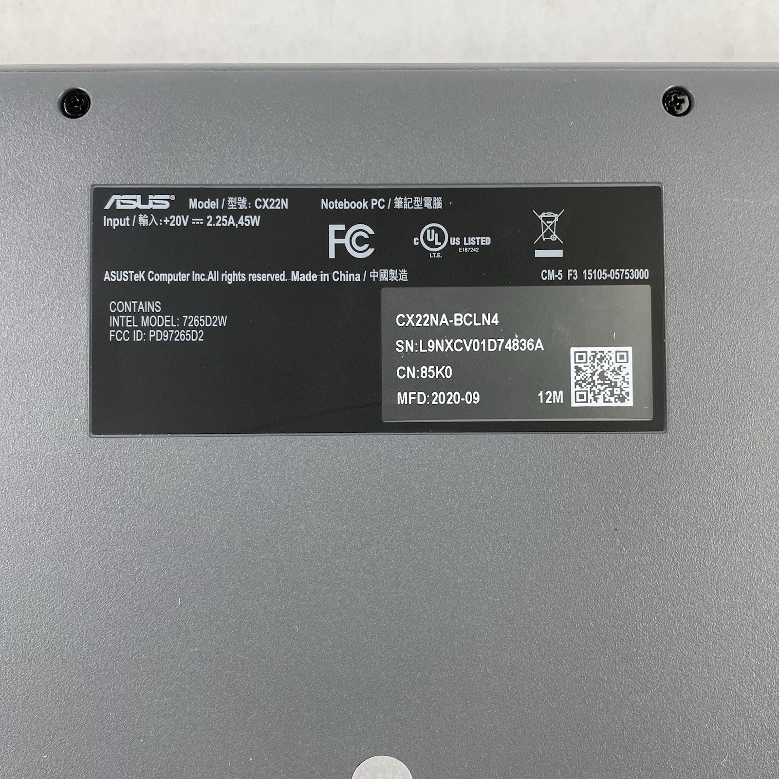 Asus NoteBook CX22N 11.6″ Celeron N3350 1.10 GHz 4 GB RAM 16 GB SSD