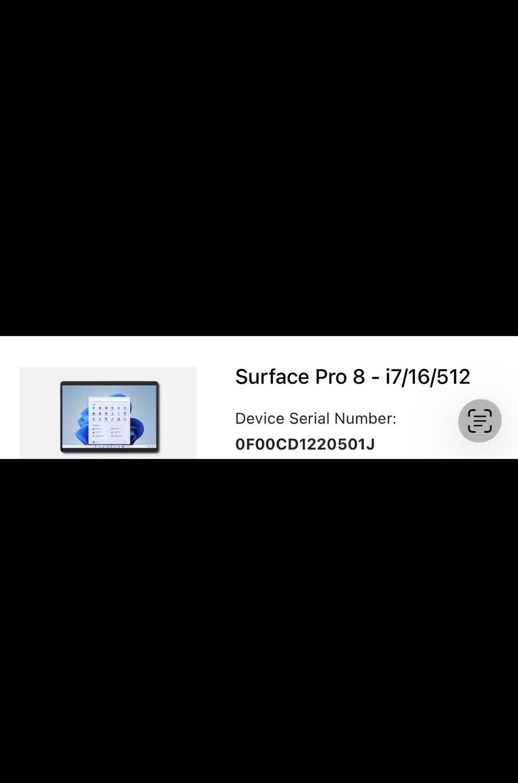 Microsoft Surface Pro 8 1983 13″ i7-1185G7 16GB RAM 512GB SSD FOR PARTS Only