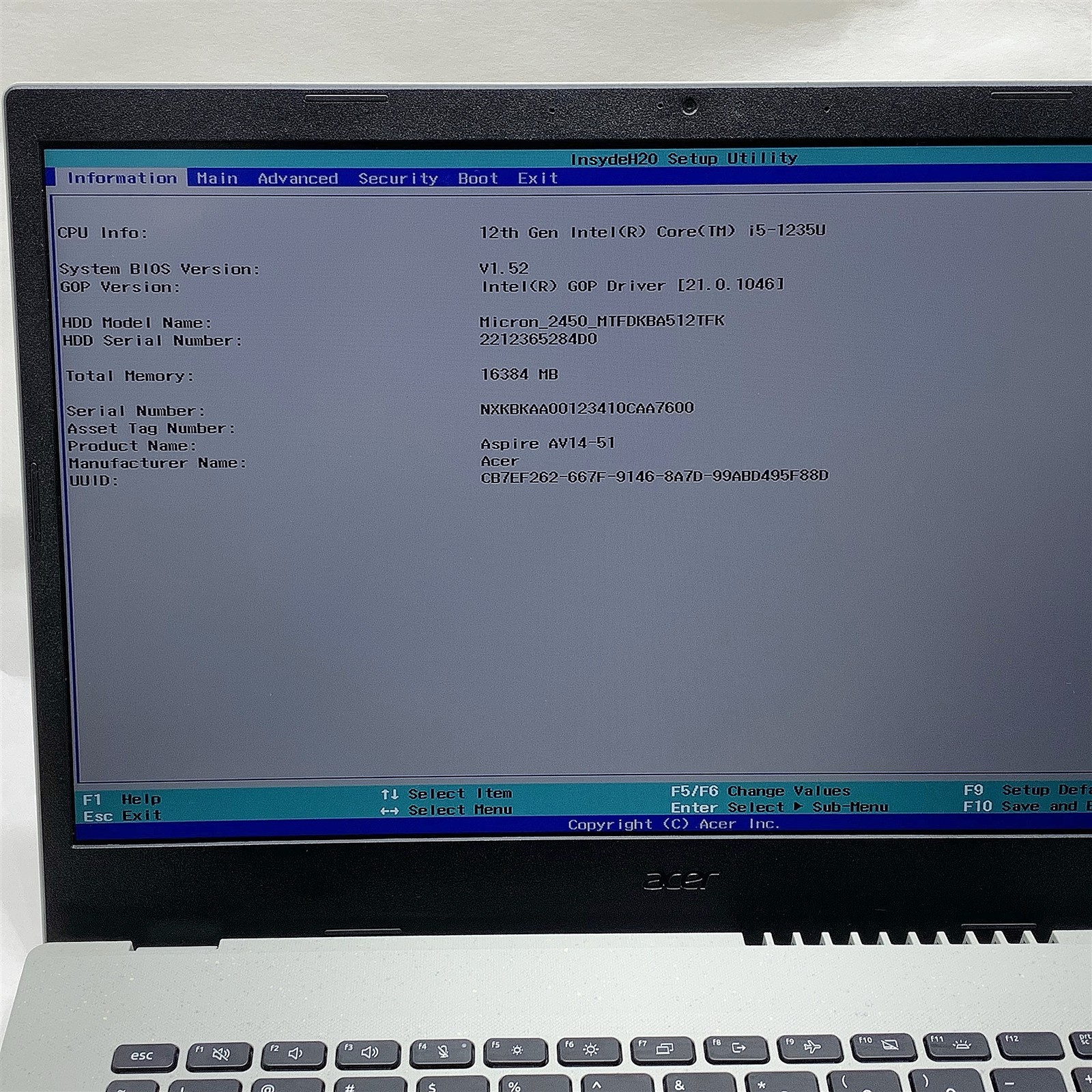 Acer Aspire AV14-51 Laptop Intel i5 1235U 1.30GHZ 14″ 16GB 512GB NVMe Windows 11