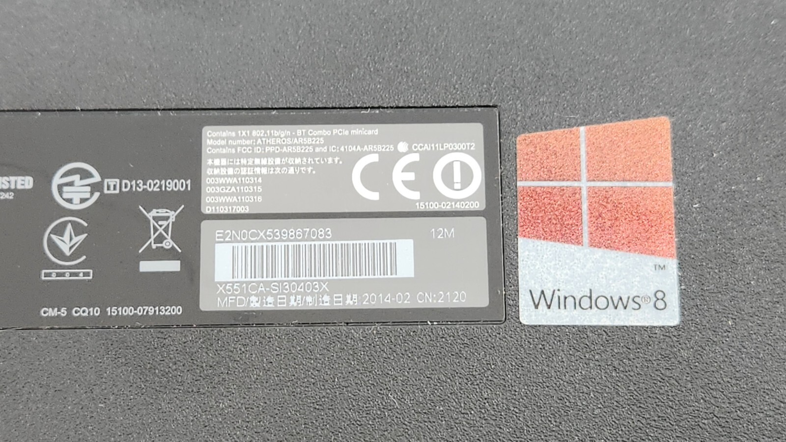 15.5″ Asus X551C Notebook PC – Intel Core i3-3217U 1.8 GHZ Ram 4GB Windows 8.1