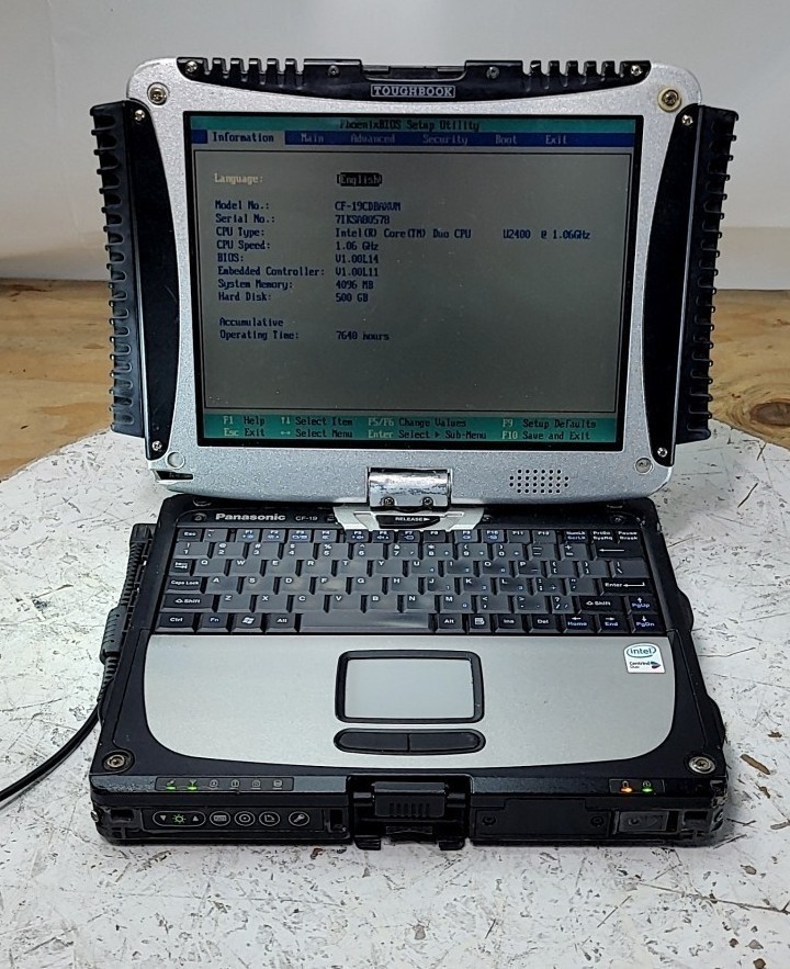 PANASONIC CF-19CDBAXVM Laptop Intel Core DUO U2400 2.5GB 500GB SEE NOTES
