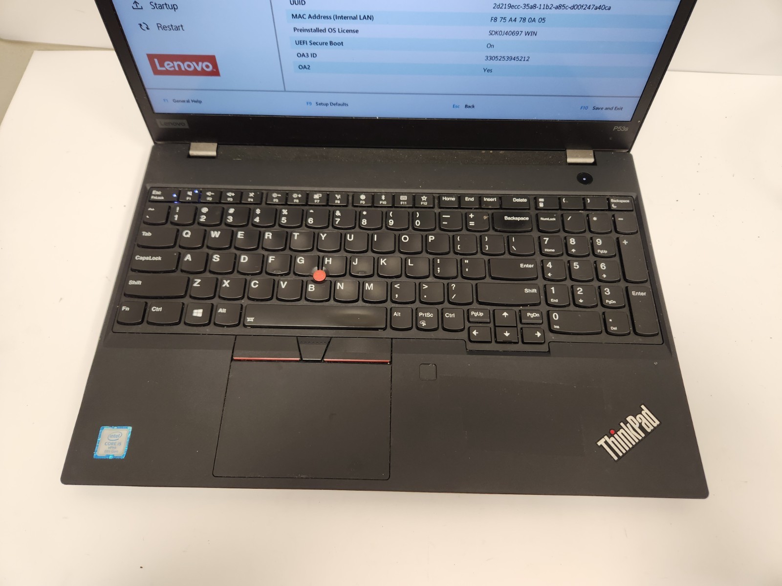 Lenovo Thinkpad P53s Core i5-8365U, 8GB RAM, 14″ Laptop for Repair #0471