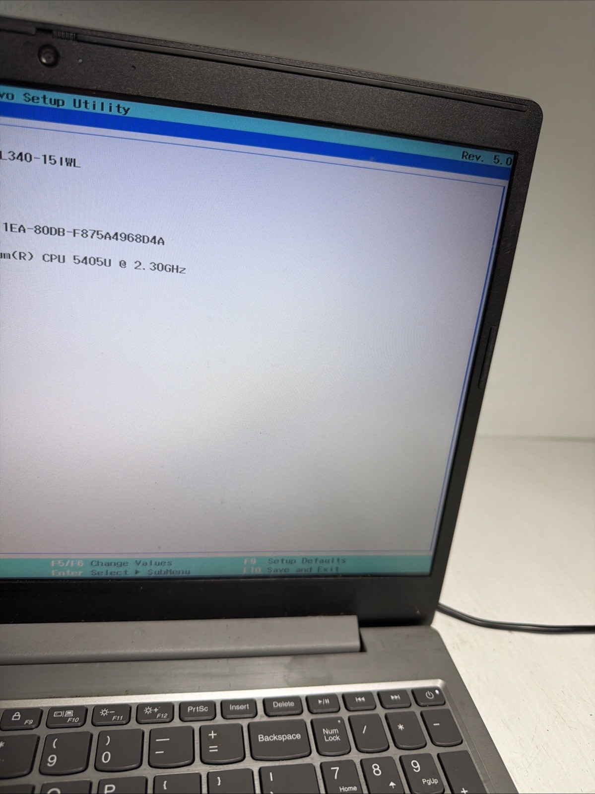 Lenovo Ideapad L340-15IWL Laptop Pentium 5405u 4gb Ram No Drives Boots Bios