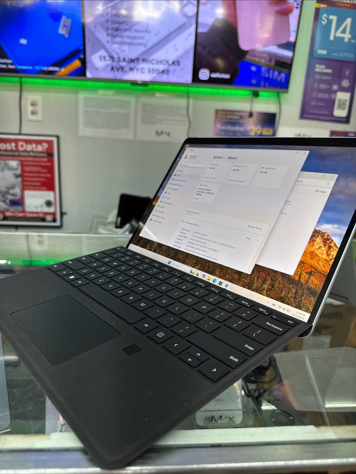MICROSOFT SURFACE PRO 8✔1983✔Intel i7-1185G7✔512GB SSD✔16GB RAM✔13 in✔ Silver*