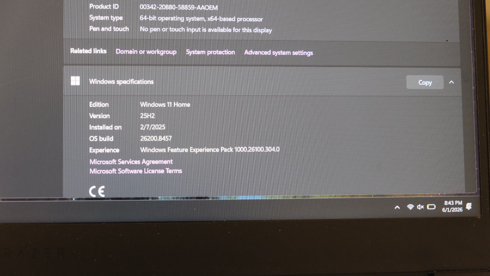 Razer Blade 15.6″ QHD (1TB SSD, Intel Core i7 12th Gen., 32GB, 3080 TI)