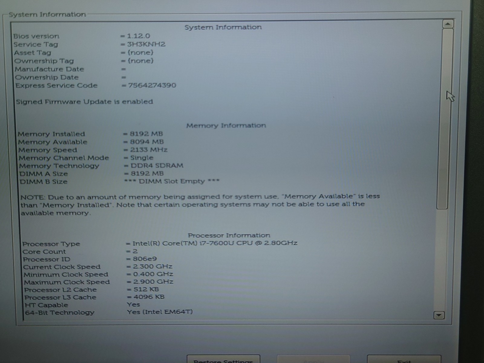 Dell Latitude 5480 14″ FHD i7-7600U 8GB RAM No OS/SSD