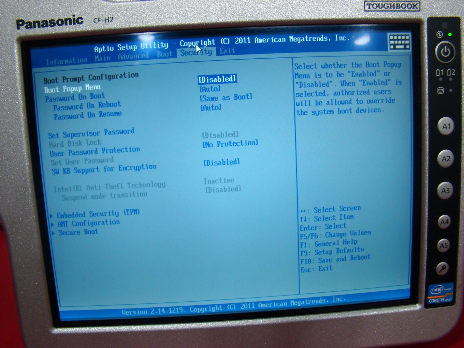 Panasonic Toughbook CF-H2 i5 1.90GHz Win10 64 Touch WIFI BlueTooth CF-H2PAEBK1M